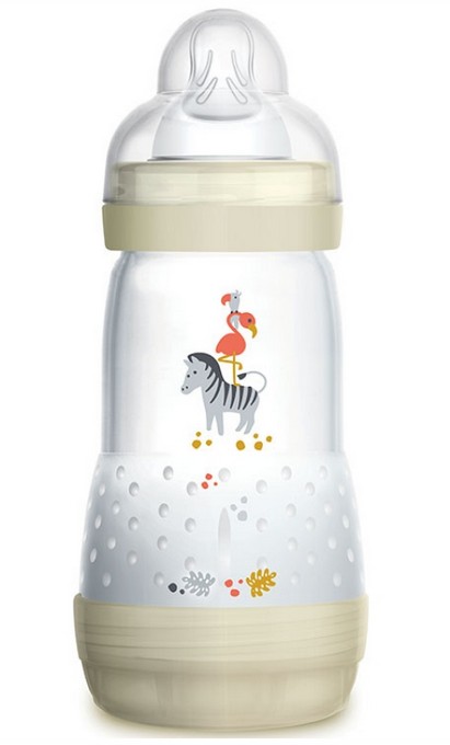 MAM Biberon 1er Age Anti-Colique 260ml Transparent Rose